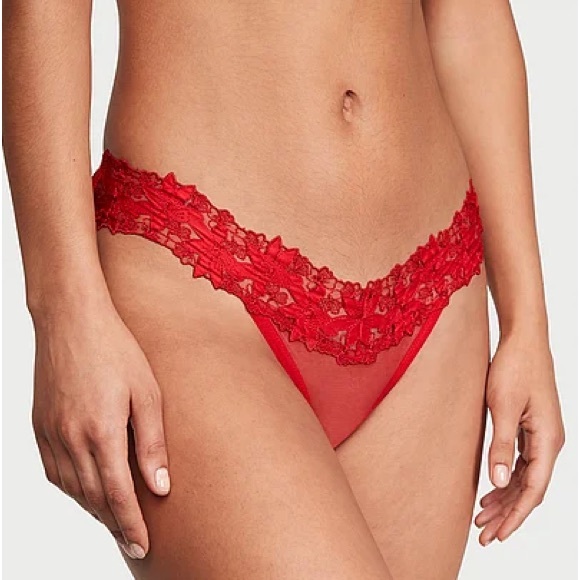 Victoria's Secret Other - NWT Victoria’s Secret Ziggy Glam Floral Embroidery Crotchless Thong Panty.